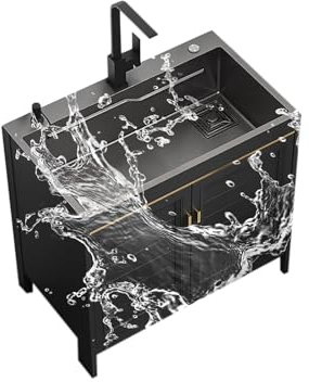 Küchenschrank Waschbeckenunterschrank Spülschrank mit Spülbecken und Armatur Außenbereich Edelstahlspüle Handwaschbecken für Outdoor Indoor Garage Küche Wäscherei Hauswirtschaftsraum (Size : 68x45x80