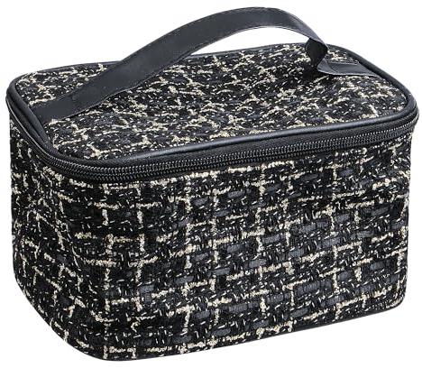 Acooruiteng Kosmetiktasche Reise Kulturtasche Damen Tragbare Kulturbeutel Herren Damen Make Up Tasche Schminktasche Kulturtasche Make Up Bag Makeup Bag für Männer Damen Reise Schwarz