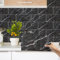 Decoroom Marble Tile Stickers 12pcs/15x30cm,Black Self Adhesive Wall Tiles,Waterproof Peel and Stick for Kitchen Backsplash Bathroom DIY Home Decor Vinyl