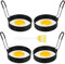 Lvefyti 4 Stück 3,5 Zoll Eierringe Edelstahl Spiegeleiform Ei Ring,Antihaft Pancake Form Egg Ring für Bratpfanne Egg Ring Runde Pfannkuchen/Omeletts mit Klappgriffen,mit Silikon Pinsel