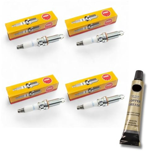 4x Zündkerzen von NGK passt für BMW e81/82/87/88 116i/118i/120i Bj. 2007-2012 + Kupferfett