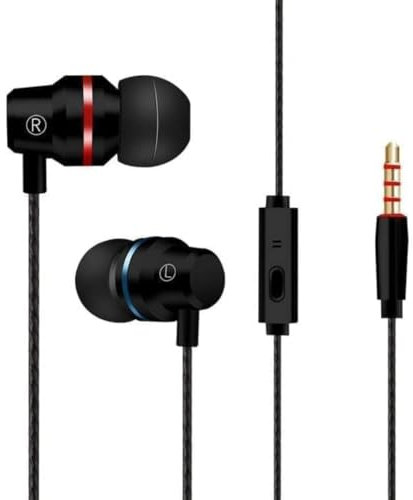 Earphones, In-Ear Earphones Wired 3.5mm Jack HiFi Stereo Noise Isolating Wired Earbuds with Microphone Volume Control Lightweight Earphone Wired Headphone Compatible with 3.5mm Jack Devices