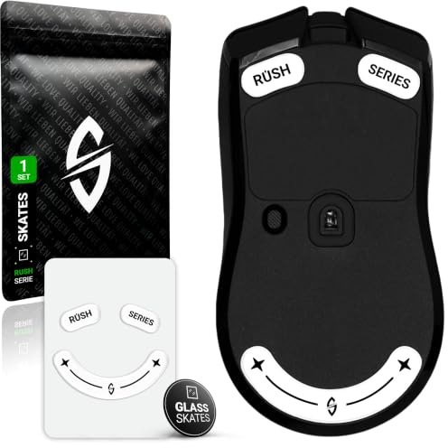 SensoryBoost Rush Glides (1 Set) – kompatibel mit Razer Viper V2 PRO | GLAS – Mouse Skates für extrem schnelles, direktes Gleiten mit abgerundeten Kanten – Ersatz-Mausfüße (nicht für glasmauspads)