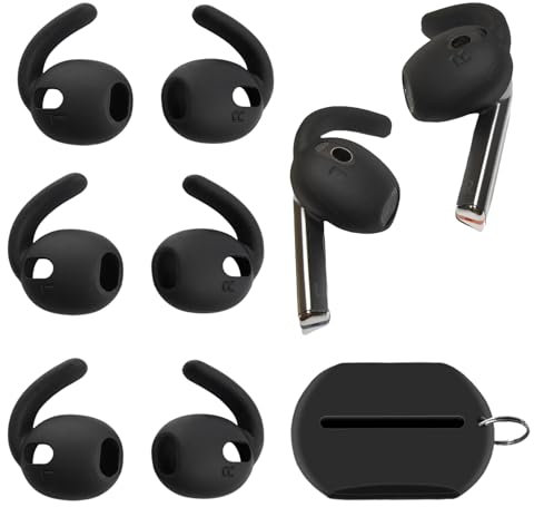 Luckvan Silicone Ear Hooks for Samsung Galaxy Buds 3, 3 Pairs Black Earbuds Cover, Galaxy Buds3 Earhooks, Soft, Anti-Slip, Easy to Install