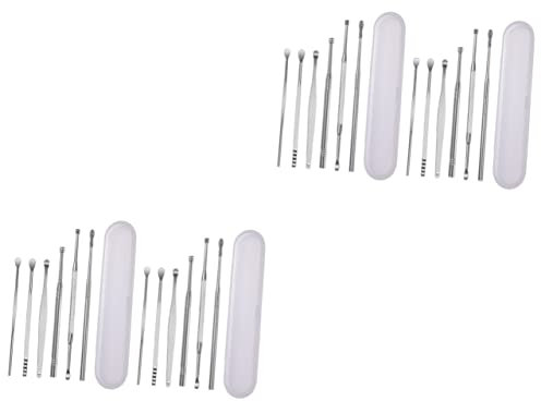 Healeved 4 Sätze Werkzeug Zum Zupfen Von Ohren Robuster Löffel Für Ohrenschmalz Ohrstöpsel-kit Ohrenschmalzschaber Ohrenschmalz-picker Ohrstöpsel Löffel Ohrenkratzer Rostfreier Stahl Silver
