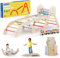 COSYLAND Klettergerüst Indoor L - Montessori Indoor Spielset mit Kletterbogen & Rutsche -8-in-1 Massivholz-Spielplatz - Kletterbogen ab 1 Jahr - Regenbogenfarben
