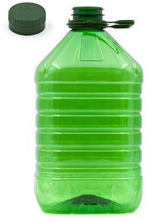 Generico 10 Pz CONTENITORE PET 5 Lt BOCCIONE VERDE CON TAPPO VITE AUTOSIGILLANTE PER VINO OLIO