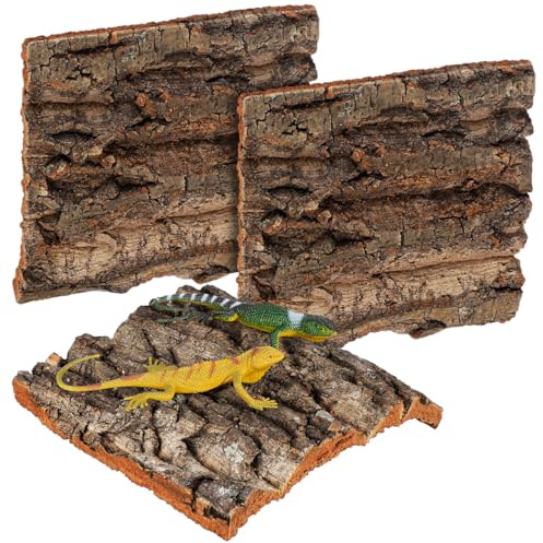 Gatuida Korkrinde Terrarium Rückwand: 4 Stück Rückwand Für Terrarium Deko Zubehör Natürliche Baumrindenoptik Korkstücke Baumrinde Hintergrund Wanddekoration Deko Für Schildkröte Gecko Bartagamen