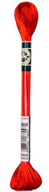 DMC 1008F-S606 Shiny Radiant Satin Floss, Orange/Red, 8.7-Yard