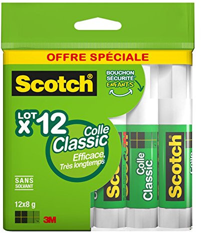 Scotch Pack of 12 Glue Sticks - 8 g