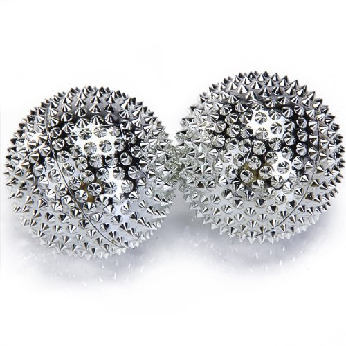 1 paio di sfere di agopressione magnetiche in argento di medie dimensioni