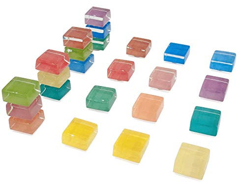 Magnetpro Quadratische Bunte Glasmagnete für Küche Büro, 15mm Kühlschrank Magnet, Kühlschrankmagnete für Whiteboard und trocken löschen Board Multicolor niedlich Spaß Dekoration (24 Pack)