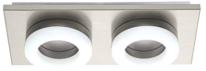 Eglo 32567 LED Deckenleuchte PALENA 2-flammig nickel-matt satiniert L:29,5cm B:14,5cm H:5,5cm