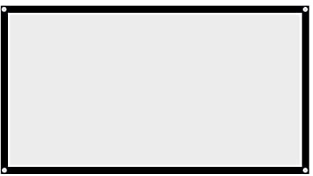 Jadpes Rideau de projecteur, Écran de Projection Pliable sans pli 16: 9, écran de Projection Rideau de projecteur Pliable Portable 60-120 Pouces sans pli Blanc 16: 9 pour Project