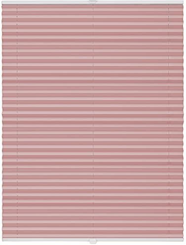 ondeco Plissee nach Maß für alle Fenster innen Montage in Glasleiste mit Spannschuh Sonnenschutz Rollo Sichtschutz Blickdicht Rosa B: 131-140 cm, H: 201-250 cm