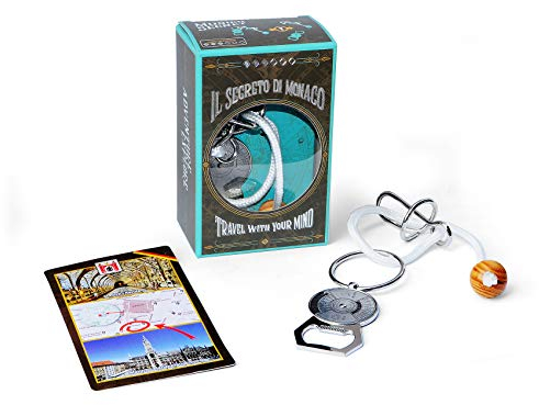 Logica Puzzles Art. Munich Secret - Metal Brain Teaser - Difficulty 3/6 Hard - Travel Collection - Cast Puzzle