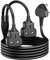 TISDLIP 2 Socket Extension Lead, 5 Metres Black Sturdy Long Extension Cable for Home and Business