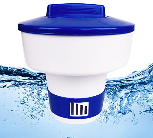Yisscen Dispensador Cloro Piscina, 8 Inch Flotador Cloro Ajustable Dispensador Químico Automático Clorador Flotante Dosificador Pastillas Flotante para Piscina,SPA,Jacuzzi Hinchable