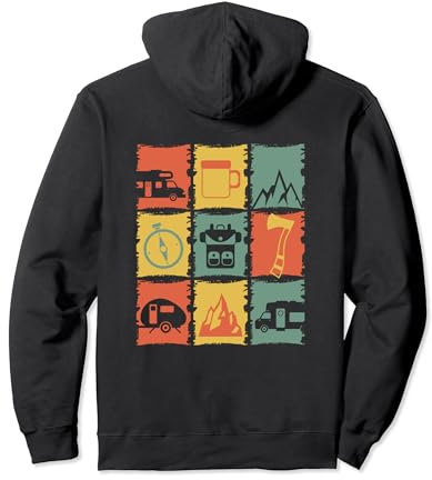 Camping 60er 70er Jahre Stil Retro Outdoor für einen Camping-Liebhaber Pullover Hoodie