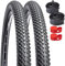 YunSCM 2Pcs Pliable 26 Pulgada Neumáticoss 26x2.125 ETRTO 57-559 et 2Pcs 26 Pulgada cámaras de Aire de Vélo AV33mm Valve Compatible Bike 26x2.10 26x2.125 26x2.25 Neumáticoss et cámaras de Aire
