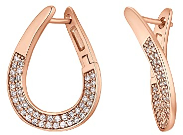 Heideman Ohrringe Noe Damen aus Edelstahl rosegold farbend poliert Ohrstecker hängend für Frauen mit Stein weiss rose vergoldet