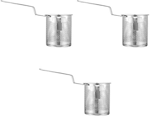 ULTECHNOVO 3pcs Mesh Pasta Basket with Handle Stainless Steel Mesh Spider Strainer for Pasta, Noodles, Dumpling Hot Pot Side Colander Strainer Basket