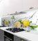 MyMaxxi Küchenrückwand Folie selbstklebend matt Versteift - einfache Montage ohne Bohren - Motiv Zitrone - 60cm hoch - Spritzschutz Küche Klebefolie - Obst Blätter 340 x 60cm