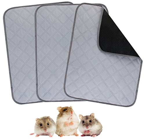 PIPI Pads Für Meerschweinchen, 3 Stück Meerschweinchen Käfig Einlagen, Wiederverwendbar Pipipads Meerschweinchen, rutschfeste Meerschweinchen Matte Für Kaninchen, Hamster, Welpen (60 * 45 cm)