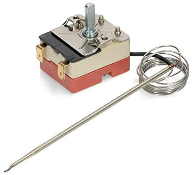 CG94 - Termostato Universale per Forno Elettrico | Regola Temperatura 50°-290° | Sonda 127mm Ø 4mm, 2 Contatti, Corallo, Universale