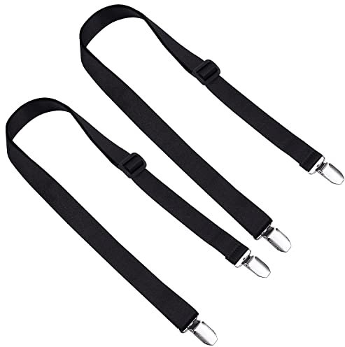 wisdompro Lot de 2 pinces à gants réglables avec longue sangle élastique pour enfants, tout-petits – Noir