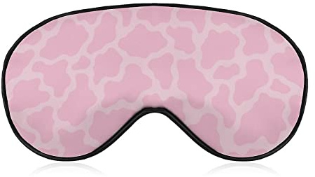 Motif de vache rose masque pour les yeux lesté sommeil bandeau sangles de tête réglables couverture des yeux