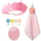 Baby Shower Cap,Shower Caps for Kids,Crown Hair Washing Shampoo Shield Adjustable Shampoo Cap Visor Hat with Baby Bath Brush and 1 Pcs Hook(Random Colors) for Kids Baby Eyes and Ears Protector