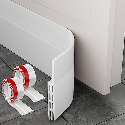 MARICATO 2 Stücke Türdichtung Zugluftstopper für Türen 200cm, Zuschneidbare Türdichtung Selbstklebend gegen Insekt, Türdichtung Unten für Schallschutz, Kälteschutz& Haustür Dichtung (Weiß)
