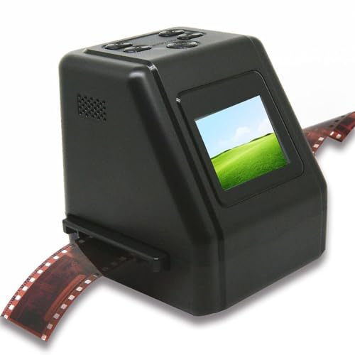 Zunate Film Diascanner, Film und Diascanner mit 2,0 Zoll TFT IPS HD Display, Konvertieren von 135/126/110/Super8 Filmen/Dias in Negative/Farb Schwarz Weiß JPG Fotos, für PC, Laptop