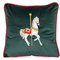 DECORATORE Bestickter dekorativer Kissenbezug Pferd Samt Premium – Stil Pferd dekorativer Kissenbezug – Pferd Überwurfkissen für Sofa – Heimdekoration - Möglichkeit der Personalisierung - 35x55cm
