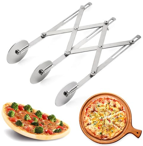 Tagliapasta a 3 ruote – Affettatrice per pizza regolabile, divisore per impasto, utensile da cucina