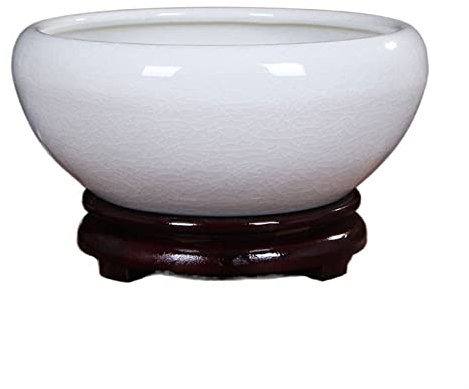 vaso di fiori Ciotola for ninfee Vaso for piante idroponico grande in ceramica Loto Moneta in rame Erba Utensile idroponico Acquario (fondo non perforato) Pentole per piante ( Color : Blanc , Size : M