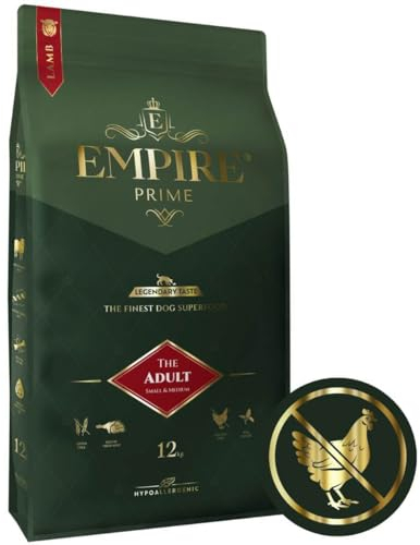 Empire Prime - Monoprotein-HundeFutter 12kg für ausgewachsene Hunde Kleiner und mittlerer Rassen - Hundefutter Trocken Getreidefrei Senior - hypoallergen - ohne Huhn - Glutenfrei - Natürlich