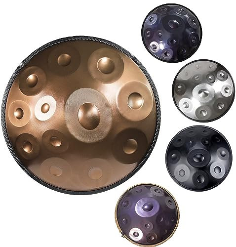 IkErna D Minor Steel Handwanne Drum 9/10/12 Notizen, Beliebte Handtrommel Für Erwachsene Harmonische Percussion Instrument/Gold - 12 Notes/432Hz