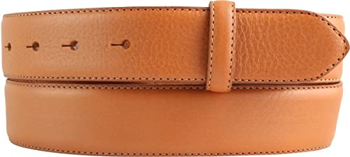 BELTINGER Wechselgürtel aus Vollrindleder mit Naht 3,5 cm ohne Schnalle | Weicher Druckknopf-Gürtel für Damen Herren 35mm | Jeans-Gürtel mit feiner Struktur