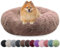 bluzelle Hundebett für kleine Hunde & Katzen, 60cm Hundekissen Rund Donut Kissen Hundekorb Plüsch, Katzenbett Flauschig Katzenkissen Waschbar rutschfest Weich, Farbe:Khaki