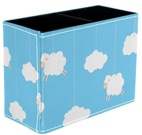 VAPOKF Pot à crayons à suspendre en forme de mouton pour bureau, 2 compartiments, pot à crayons, pinceaux de maquillage, organisateur de fournitures de bureau pour la maison et le bureau