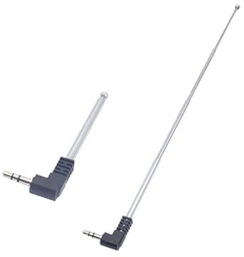 2 antennes radio FM télescopiques portables avec prise jack 3,5 mm pour radio, petit haut-parleur et téléphone portable