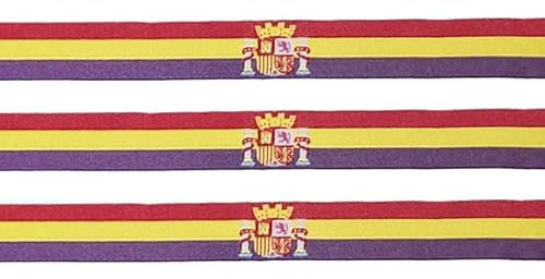 Tiendas LGP Pulsera de Bandera Republicana, Tela. 3 Unidades, 30 x 1,5 cm. - Fabricado en España