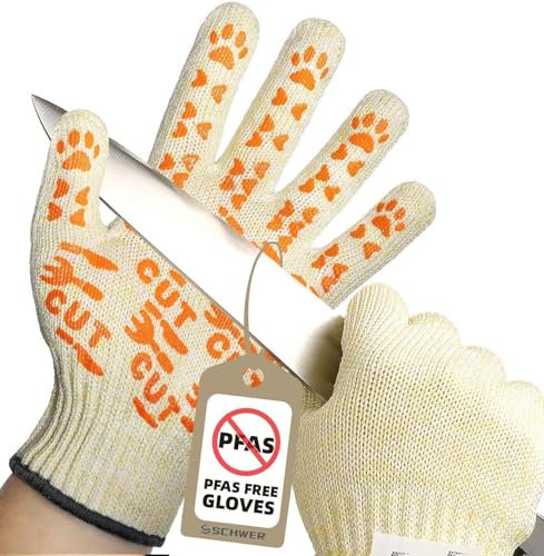 Schwer ANSI A9 Gants résistants aux coupures de qualité alimentaire, gants de coupe antidérapants, gants de mandoline résistants aux coupures pour la cuisine, éplucher les huîtres, traiter le filet de