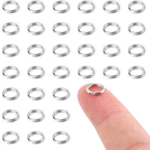 30 Stück Spaltringe, 6 mm O-Ring-Verbinder Schlüsselanhängerringe aus Edelstahl Spaltringe zur Schmuckherstellung Autoschlüssel aus Metall Basteln