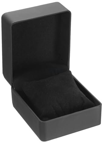 QUARKZMAN Custodia Orologio Singolo, Scatola Porta Orologio Viaggio in Pelle PU per Uomo Donna con Cuscino Rimovibile Porta Portatile per Maggior Parte Orologi, Nero, Finitura Opaca