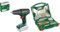 Bosch Home and Garden Bosch Akkuschrauber UniversalDrill 18V (ohne Akku, 18 Volt System, im Karton) + Bosch 70tlg. X-Line Titanium Bohrer und Schrauber Set (Holz, Stein und Metall, Zubehör)