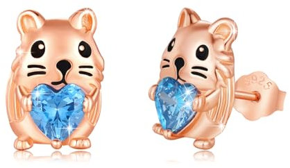 MEDWISE Meerschweinchen Ohrstecker Mädchen 925 Sterling Silber Meerschweinchen Ohrringe Schmuck Tiere für Frauen Kinder Meerschweinchen liebhaber Geburtstag Geschenk