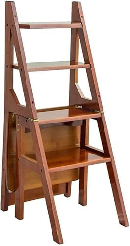 WLCNYL Indoor Climbing Stool,Step Stools, Multifunction Household Collapsible Ladder Vintage Creativity Chair Solid Wood Step Stool (Color : #3) (#1)
